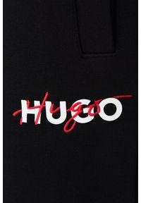 Hugo - HUGO Czarne męskie spodnie dresowe Drokko, Rozmiar L. Kolor: czarny. Materiał: dresówka #6