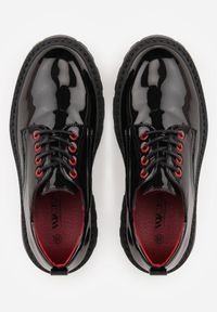 Born2be - Czarno-Czerwone Sznurowane Półbuty Oksfordki VICES na Grubej Podeszwie Anatea. Okazja: na co dzień. Zapięcie: sznurówki. Kolor: czarny. Materiał: jeans. Styl: casual, elegancki, klasyczny #8