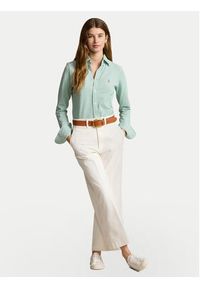 Polo Ralph Lauren Koszula 211924258009 Zielony Slim Fit. Typ kołnierza: polo. Kolor: zielony. Materiał: bawełna #3