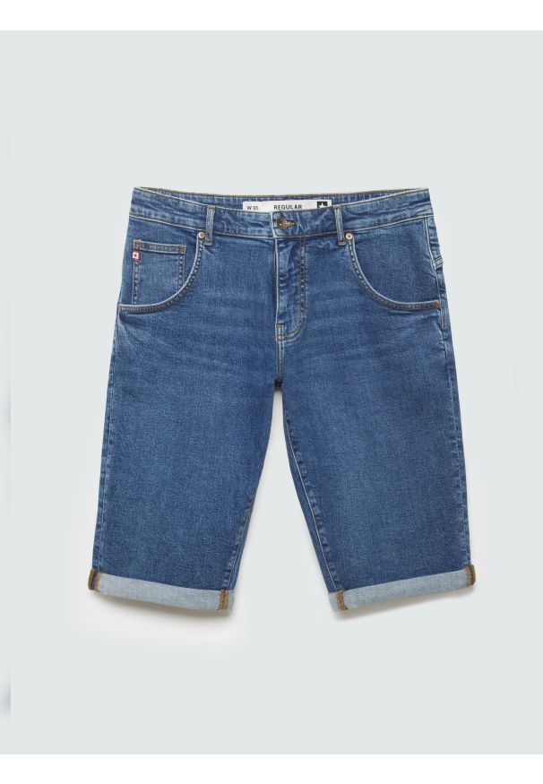Big-Star - Szorty męskie jeansowe granatowe Conner 581. Okazja: na co dzień. Kolor: niebieski. Materiał: jeans. Sezon: lato. Styl: casual