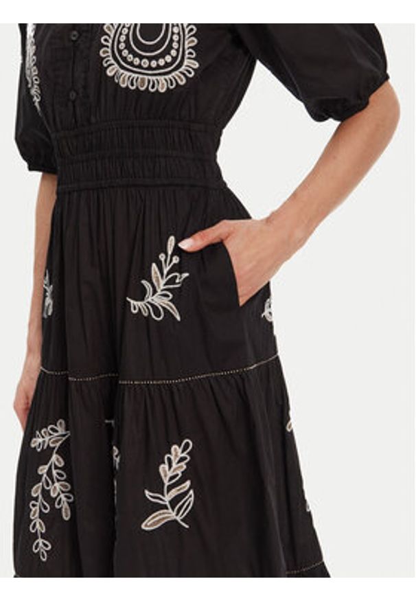 Pepe Jeans Sukienka codzienna Destiny PL953743 Czarny Regular Fit. Okazja: na co dzień. Kolor: czarny. Materiał: bawełna. Typ sukienki: proste. Styl: casual