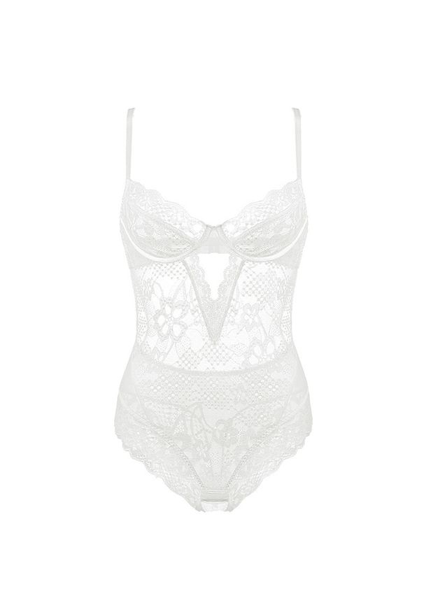 Intica - Body koronkowe na romantyczne wieczory Licia. Kolor: biały. Materiał: koronka. Wzór: koronka