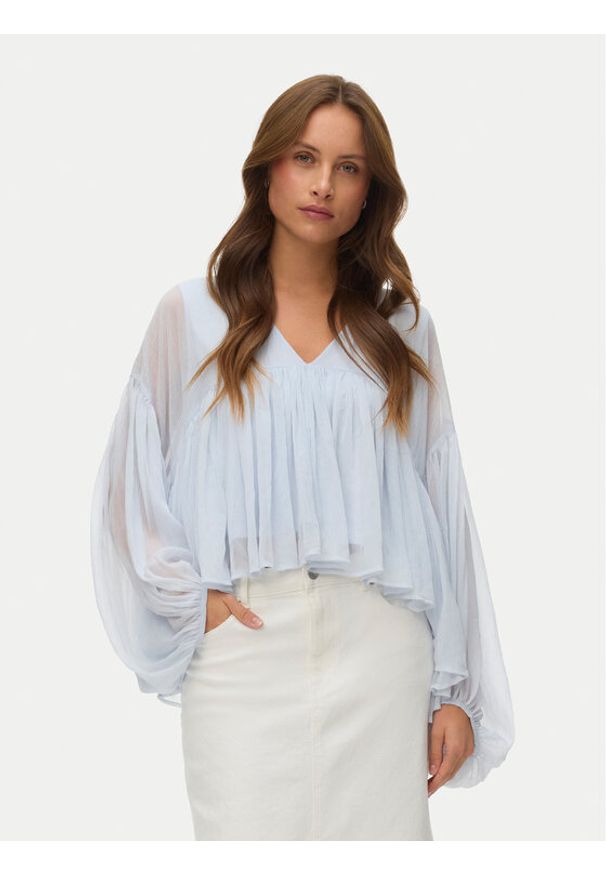 Vero Moda Bluzka Katie 10346404 Błękitny Regular Fit. Kolor: niebieski. Materiał: syntetyk