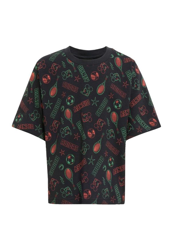 Adidas - Koszulka Disney Mickey Mouse Kids. Kolor: żółty, wielokolorowy, pomarańczowy, czarny. Wzór: motyw z bajki