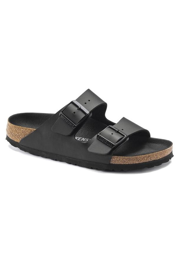 Birkenstock - BIRKENSTOCK ARIZONA Klapki damskie. Okazja: na spacer, na co dzień. Kolor: czarny. Materiał: materiał. Wzór: paski. Sezon: lato. Styl: casual, klasyczny