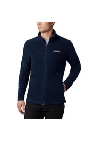 columbia - Polarowy sweter męski Columbia Basin Trail III Full Zip. Typ kołnierza: polo. Kolor: niebieski. Materiał: polar. Długość rękawa: długi rękaw. Długość: długie. Sezon: zima, jesień. Sport: turystyka piesza