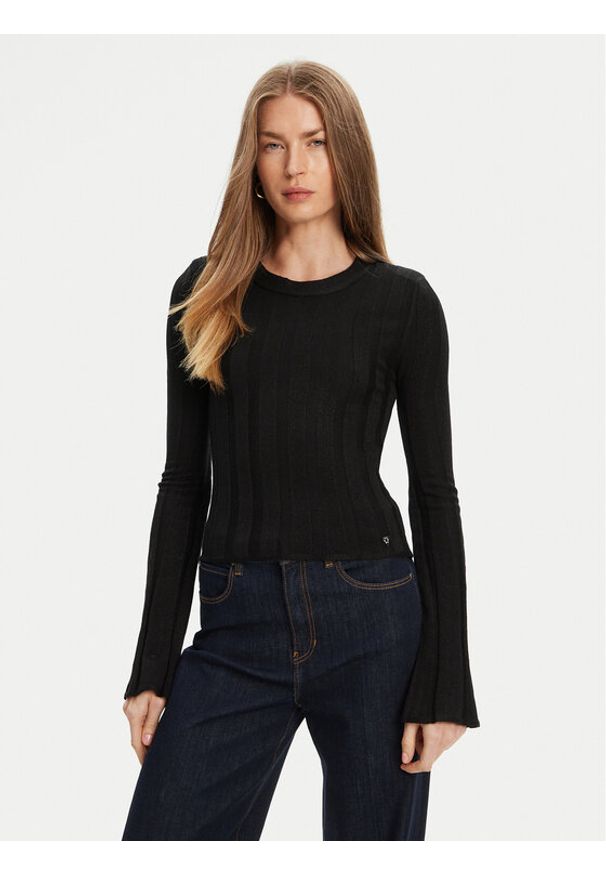Guess Sweter W5YR13 Z3OT0 Czarny Regular Fit. Kolor: czarny. Materiał: syntetyk