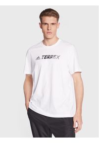 Adidas - adidas T-Shirt Terrex Classic Logo HF3285 Biały Regular Fit. Kolor: biały. Materiał: bawełna, syntetyk