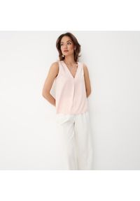 Mohito - Elegancka jasnoróżowa bluzka - Różowy. Kolor: różowy. Styl: elegancki #1