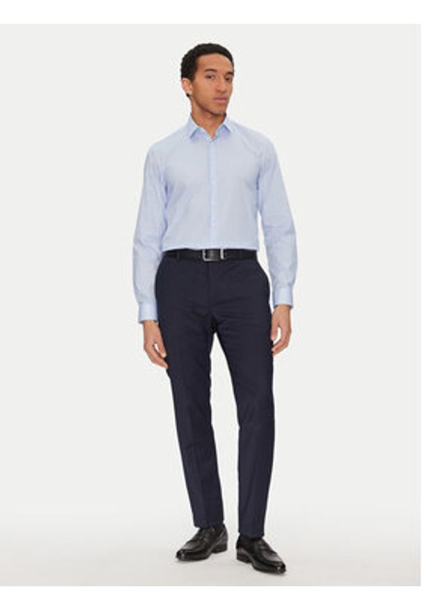 Calvin Klein Koszula K10K114312 Niebieski Slim Fit. Kolor: niebieski. Materiał: bawełna