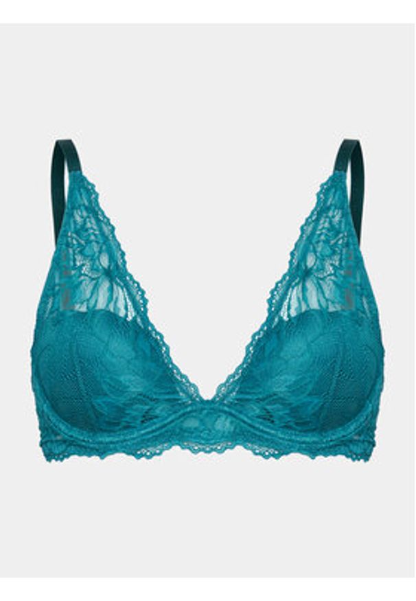 Calvin Klein Underwear Biustonosz z fiszbiną 000QF6396E Zielony. Kolor: zielony. Materiał: syntetyk