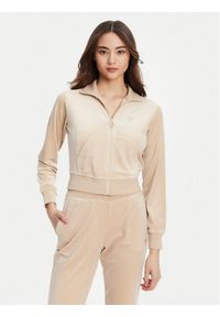 Guess Bluza V3BQ22 K0232 Beżowy Regular Fit. Kolor: beżowy. Materiał: syntetyk