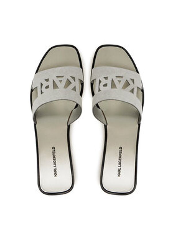 Karl Lagerfeld - KARL LAGERFELD Klapki Skoot II KL80402 Srebrny. Kolor: srebrny. Materiał: skóra