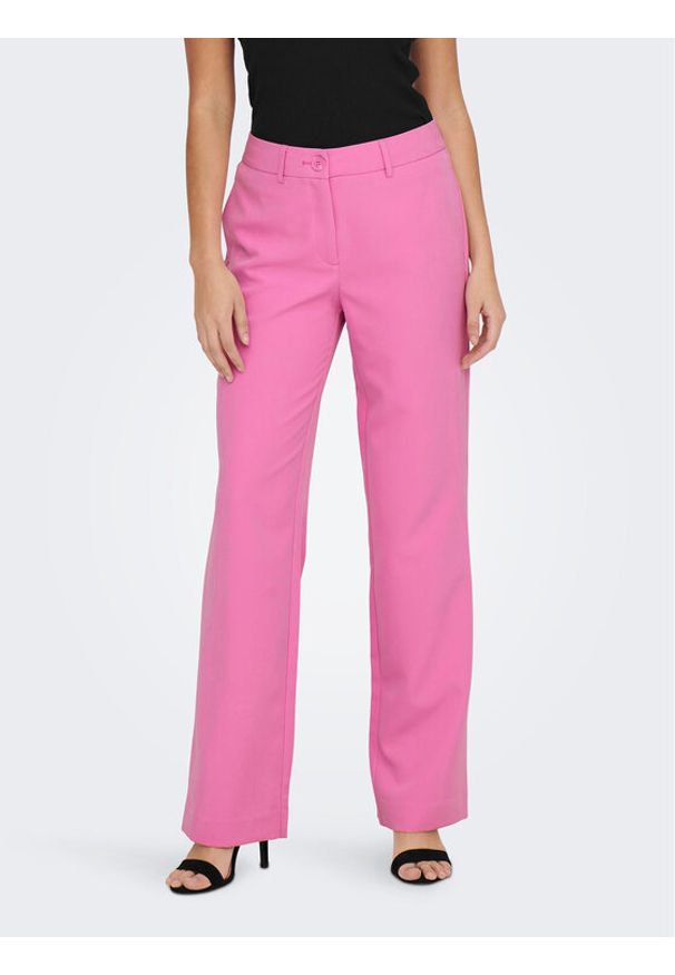 only - ONLY Spodnie materiałowe Lana 15267759 Różowy Straight Fit. Kolor: różowy. Materiał: materiał, syntetyk