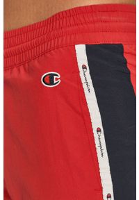 Champion - Spodnie. Kolor: czerwony. Materiał: tkanina, poliester, poliamid. Wzór: gładki #3