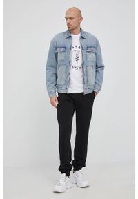 Trussardi Jeans - Trussardi spodnie bawełniane męskie kolor czarny gładkie. Kolor: czarny. Materiał: bawełna. Wzór: gładki #4