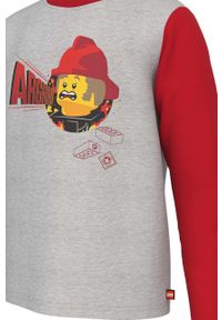 LEGO - Lego longsleeve bawełniany dziecięcy kolor szary z nadrukiem. Okazja: na co dzień. Kolor: szary. Materiał: bawełna. Długość rękawa: długi rękaw. Wzór: nadruk. Styl: casual #2