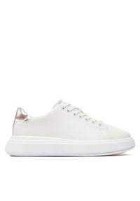 Calvin Klein Sneakersy Cupsole Lace Up Leather HW0HW01987 Biały. Kolor: biały. Materiał: skóra