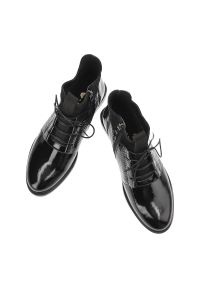 Czarne Botki Armodo Stylowe Obuwie Damskie. Okazja: na co dzień. Kolor: czarny. Materiał: skóra, materiał, lakier. Styl: elegancki #6