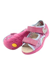 Befado obuwie dziecięce pu 065P147 różowe wielokolorowe. Kolor: różowy, wielokolorowy. Materiał: bawełna, tkanina #4