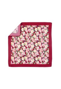 Modini - Bordowa poszetka w kwiaty E140. Kolor: czerwony. Wzór: kwiaty #1