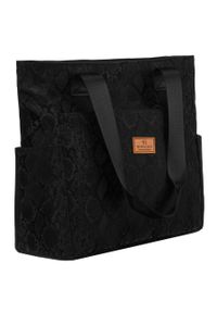 ROVICKY - Czarny shopper damski z poliestru zawieszony na wygodnych uchwytach Rovicky R-TZ-01. Kolor: czarny #1