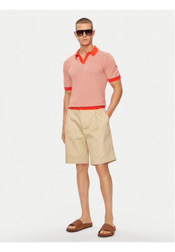 United Colors of Benetton - United Colors Of Benetton Polo 1094K3014 Czerwony Regular Fit. Typ kołnierza: polo. Kolor: czerwony. Materiał: bawełna