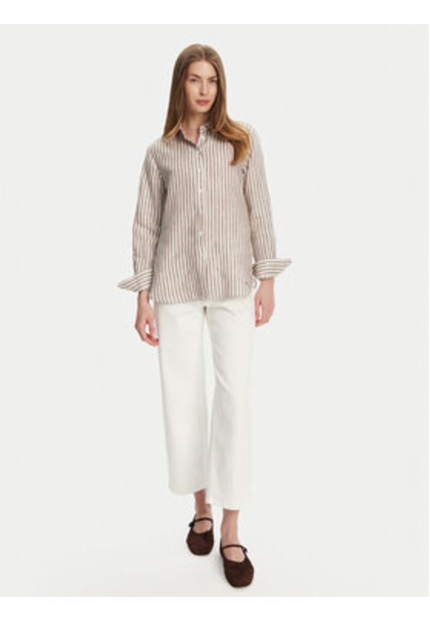 Weekend Max Mara Koszula Josef 2515111052 Beżowy Regular Fit. Kolor: beżowy. Materiał: len