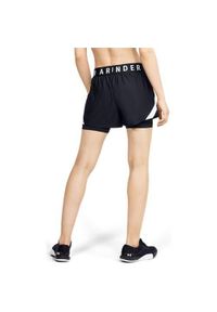 Spodnie do biegania damskie Under Armour Play UP 2IN1. Kolor: czarny, biały, wielokolorowy. Długość: krótkie. Sport: bieganie