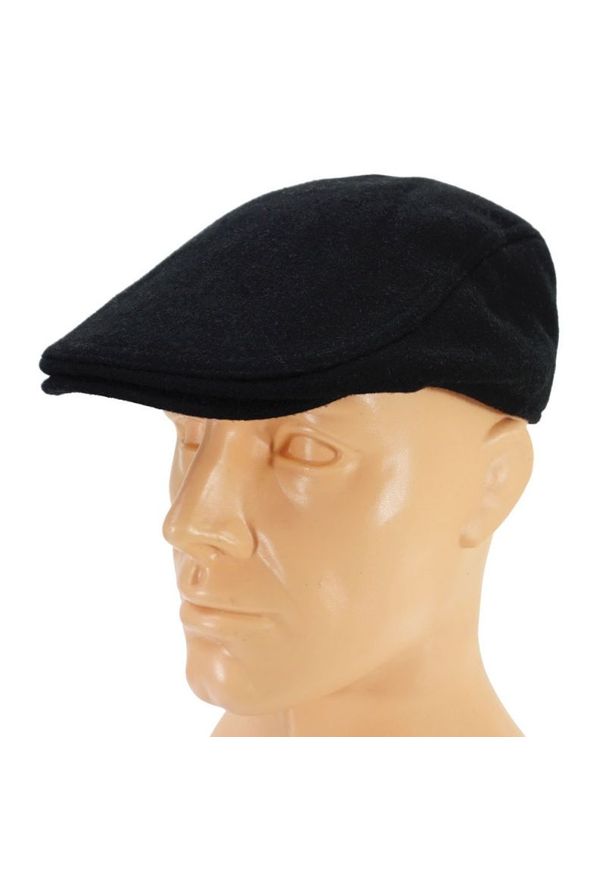 Pako Jeans - Czarny, Klasyczny Męski Kaszkiet, Jesienno-Zimowy. Kolor: czarny. Materiał: poliester. Sezon: jesień, zima. Styl: klasyczny