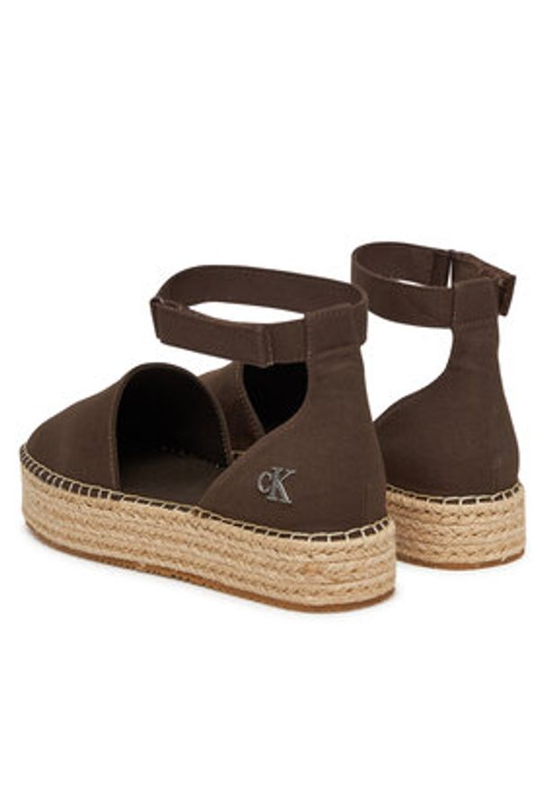 Calvin Klein Jeans Espadryle Flatform Espadrille Sling Mg YW0YW01735 Brązowy. Kolor: brązowy. Materiał: materiał