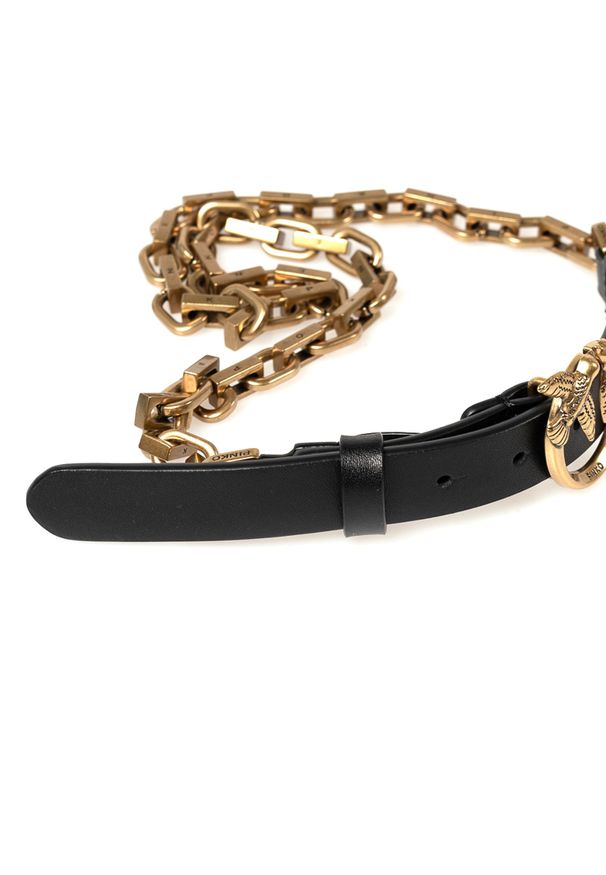 Pinko Pasek "Love Day Chain Simply H2" | 1H212Y Y5H7 | Kobieta | Czarny. Kolor: czarny. Materiał: skóra
