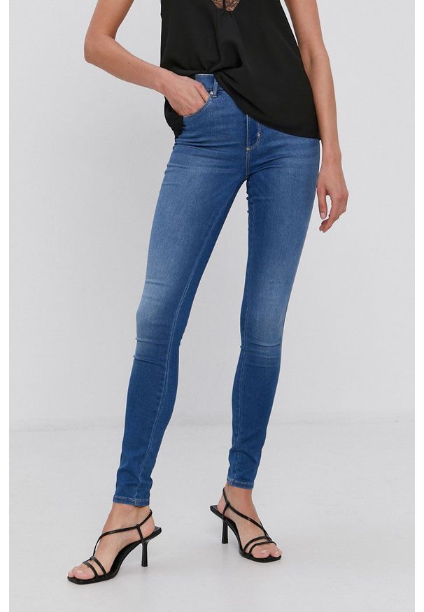 only - Only Jeansy damskie medium waist. Kolor: niebieski