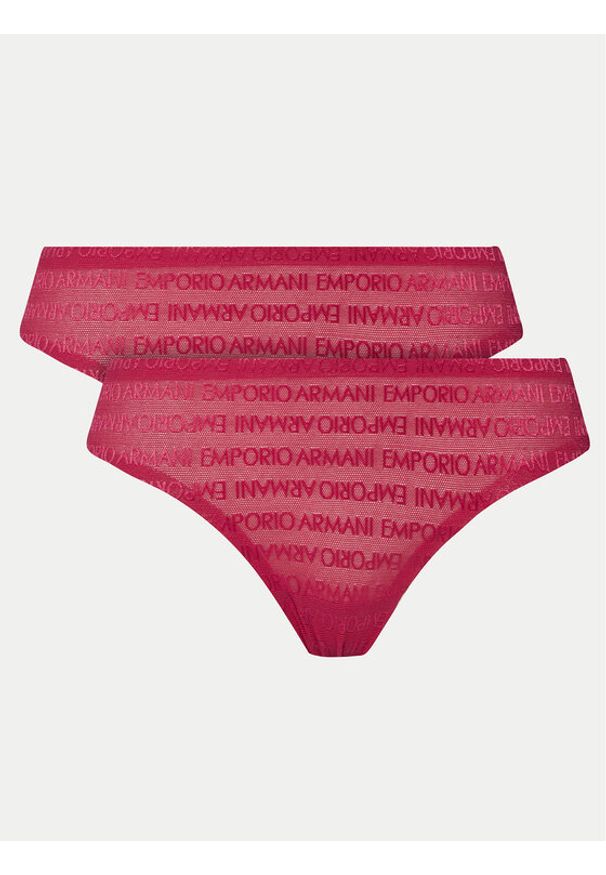 Emporio Armani Underwear Komplet 2 par stringów 163333 3F204 02275 Różowy. Kolor: różowy. Materiał: syntetyk