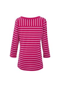 Regatta - T-shirt Damski W Paski Baylette II. Kolor: biały, różowy, wielokolorowy. Wzór: paski. Sport: turystyka piesza