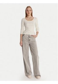 Guess Jeans Bluzka W6RP24 KA0H1 Écru Slim Fit. Materiał: bawełna #2