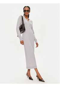 Calvin Klein Sukienka dzianinowa K20K207219 Szary Slim Fit. Kolor: szary. Materiał: wełna