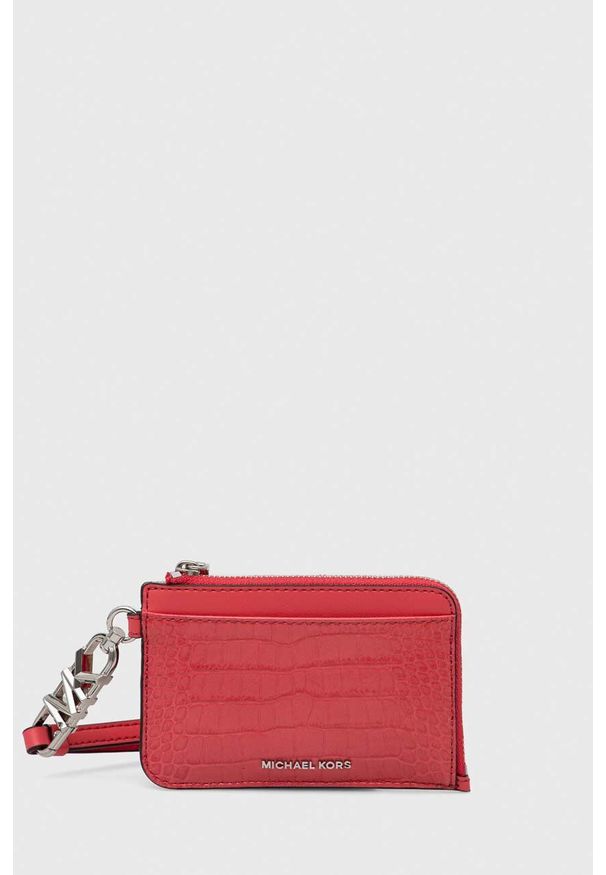 MICHAEL Michael Kors portfel skórzany damski kolor różowy. Kolor: różowy. Materiał: skóra