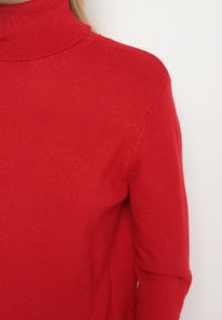 Born2be - Czerwony Casualowy Golf z Wełną o Prostym Kroju Reiselia. Okazja: na co dzień. Typ kołnierza: golf. Kolor: czerwony. Materiał: wełna. Styl: casual #3