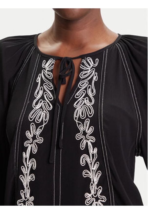 Desigual Bluzka Tallo 25WWBW07 Czarny Loose Fit. Kolor: czarny. Materiał: wiskoza