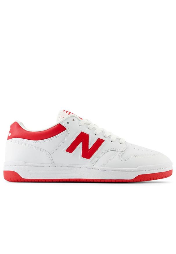 Buty New Balance BB480LTR - białe. Kolor: biały. Materiał: materiał, syntetyk, skóra. Szerokość cholewki: normalna. Sport: koszykówka