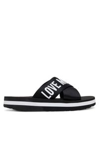 Love Moschino - LOVE MOSCHINO Klapki JA28324G0MIX3000 Czarny. Kolor: czarny. Materiał: materiał