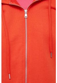 United Colors of Benetton bluza bawełniana damska kolor pomarańczowy z kapturem gładka. Typ kołnierza: kaptur. Kolor: pomarańczowy. Materiał: bawełna. Wzór: gładki #3