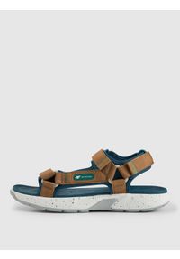 4f - 4F Sandały SVING męskie - brązowe 42. Okazja: na co dzień, na spacer. Zapięcie: rzepy. Kolor: brązowy. Materiał: neopren, guma, nylon. Wzór: paski. Sezon: lato. Styl: casual #1