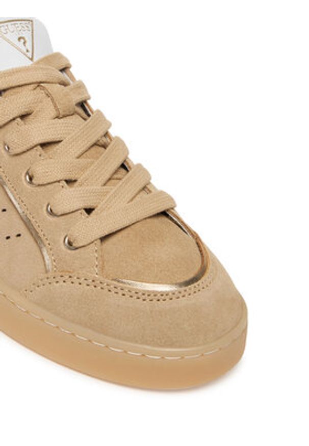 Guess Sneakersy FLPJHE SUE12 Beżowy. Kolor: beżowy. Materiał: skóra, zamsz