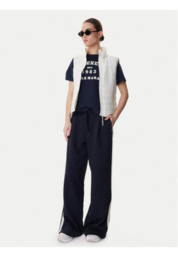 Weekend Max Mara Spodnie dresowe Perdoni 2615781051 Granatowy Wide Leg. Kolor: niebieski. Materiał: bawełna