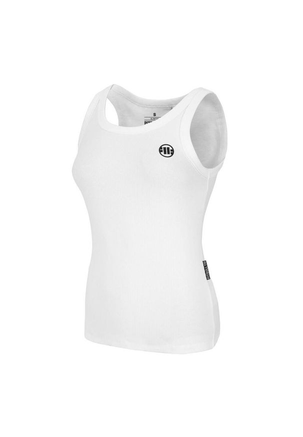 PITBULL - Tank męski Pitbull Top damski Rib Layla. Kolor: biały. Materiał: bawełna. Sport: fitness