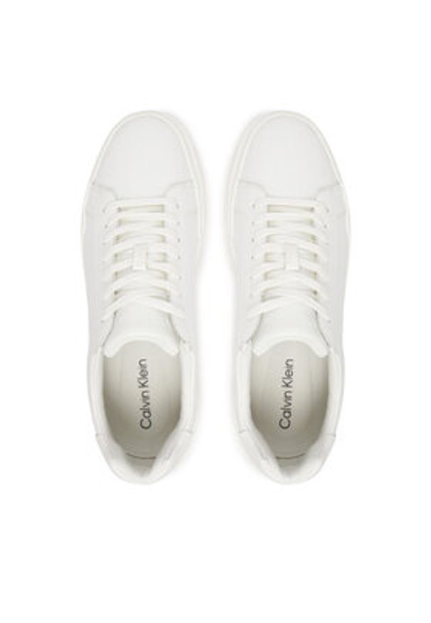 Calvin Klein Sneakersy Chunky Cupsole Laceup Lth YM0YM01344 Biały. Kolor: biały. Materiał: skóra