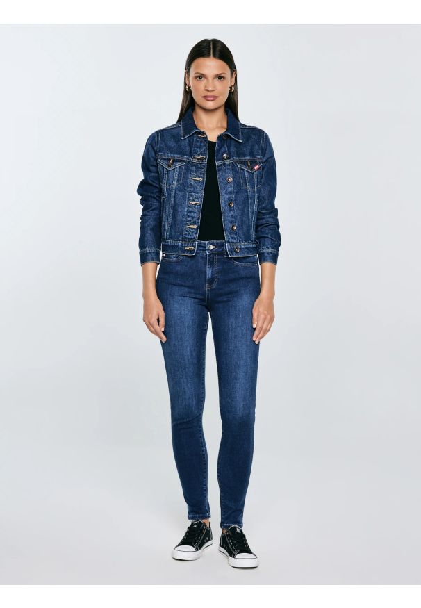 Big-Star - Jeansy damskie skinny niebieskie Adela 358. Kolor: niebieski. Styl: klasyczny