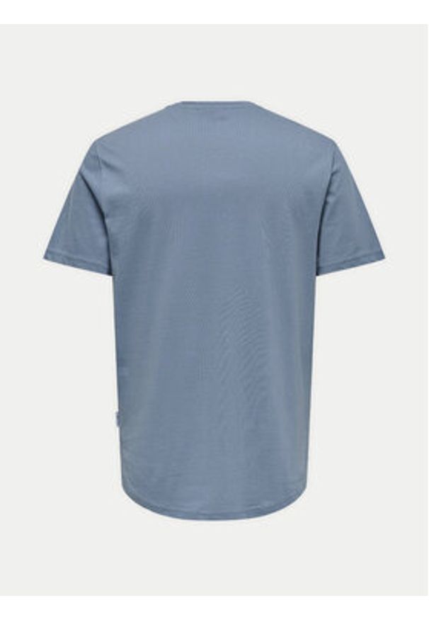 Only & Sons T-Shirt Matt 22002973 Niebieski Regular Fit. Kolor: niebieski. Materiał: bawełna